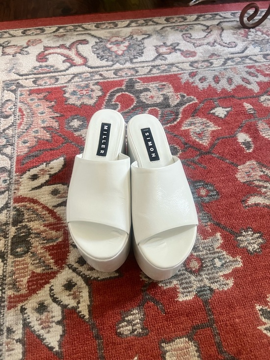 Simon Miller Shoes - Simon Miller White Platform Slide Sandals